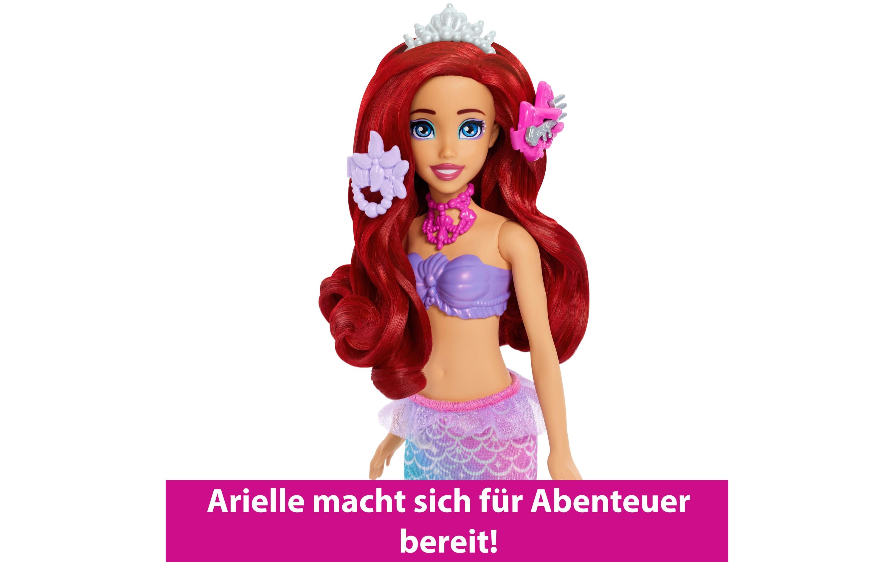Spielset Schminkmuschel Meerjungfrau-Arielle-ModepuppeModepuppe und Schminktisch mit 5 Pop-up-Überraschungen