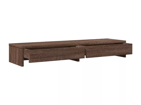 Support de moniteur avec tiroirs chêne marron bois d'ingénierie