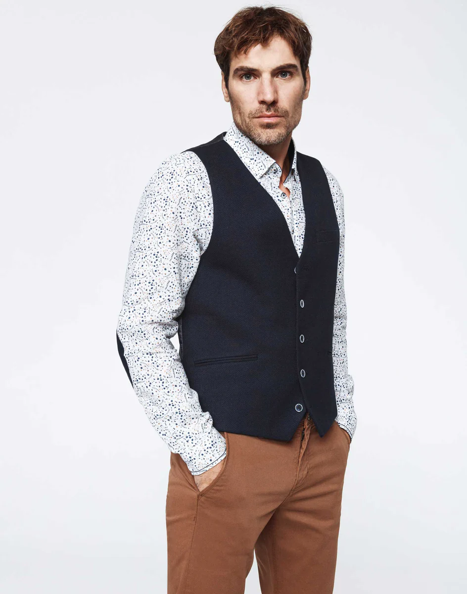 Gilet casual bleu