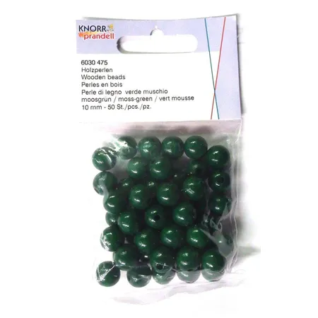 Knorr Prandell Holzperlen 10mm, moosgrün, 50 Stück