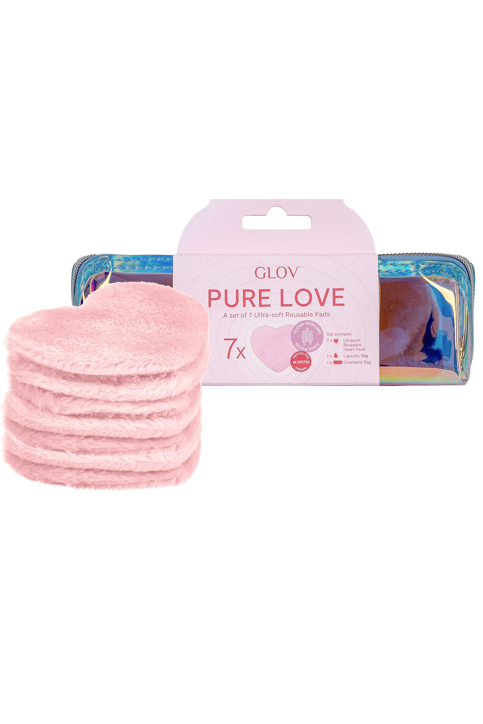 GLOV Set de 7 disques démaquillants Pure Love