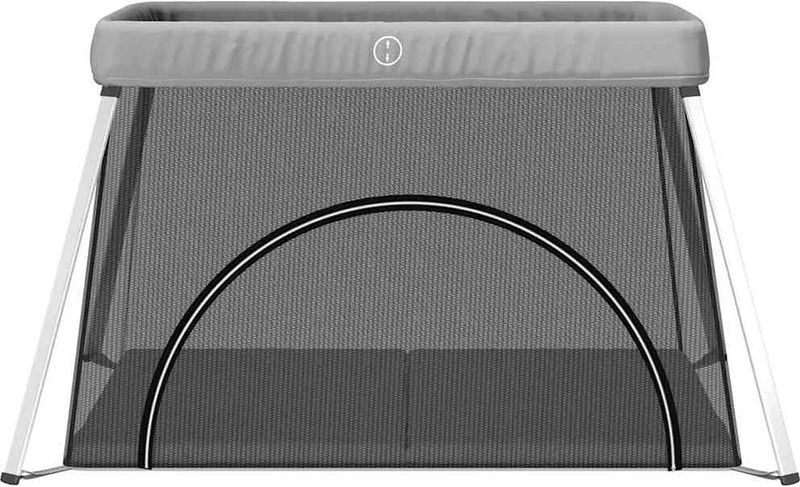 vidaXL Babybox - Lichtgrijs - Linnen - Opvouwbaar met Matras