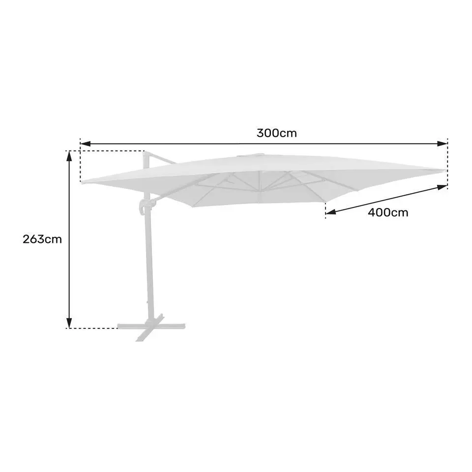 Happy Garden Parasol MOLOKAI - Wit - Aluminium