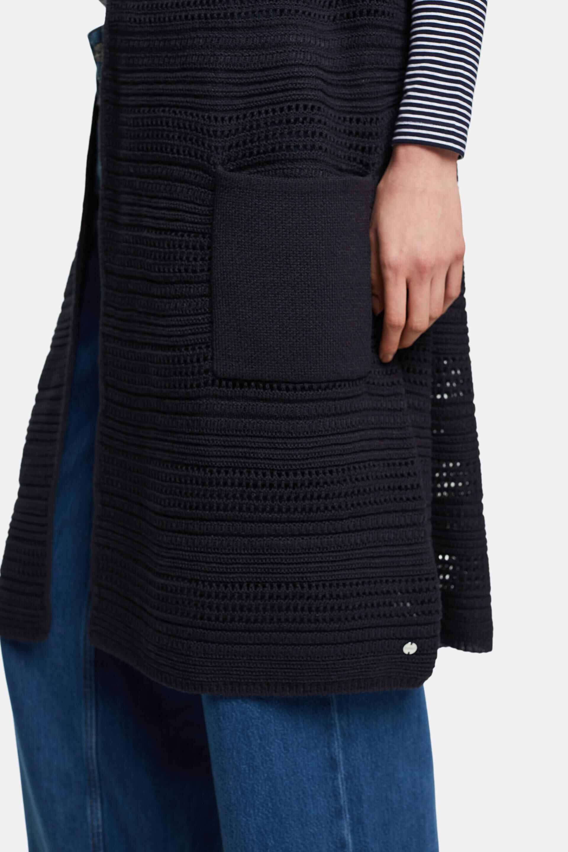 Cardigan sans manches à motif au crochet