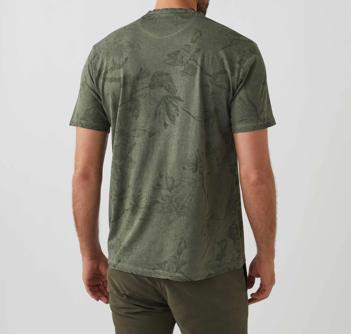 T-shirt à manches courtes col rond kaki 