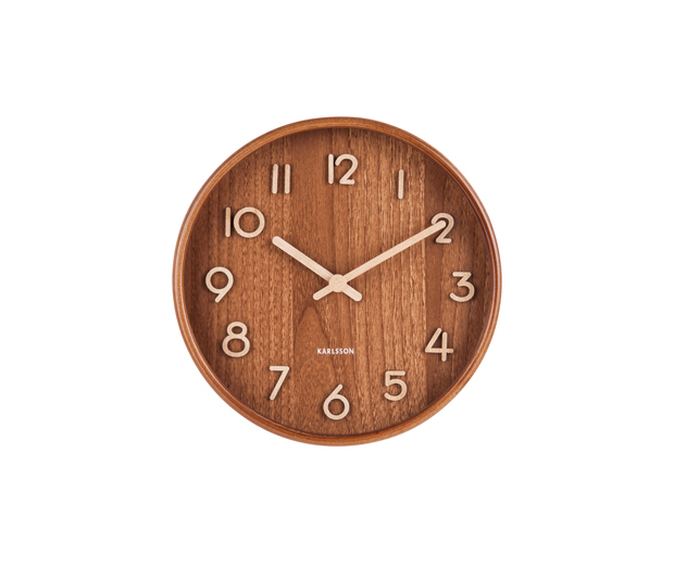 Wall clock Pure small dark basswood