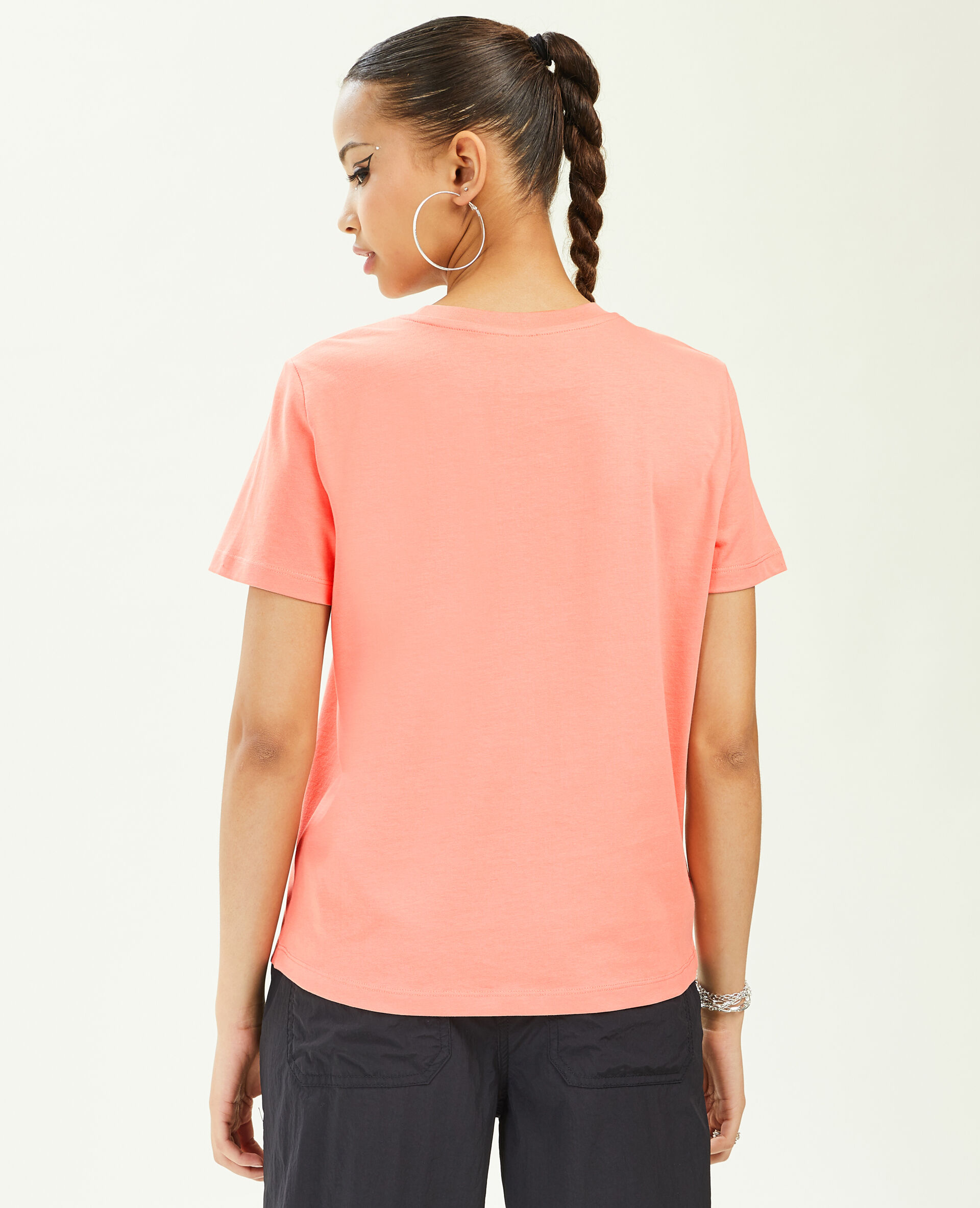 T-shirt basique col rond - Rose