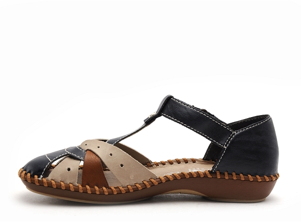 Rieker nu pieds plats femme m1655 bleu