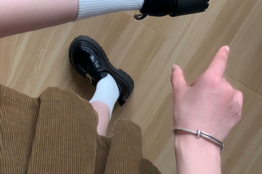 DURAC - Loafers met imitatieleren plateauzool en gesp