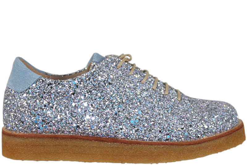 ANGULUS LIGHT BLUE SNØRESKO MED GLIMMER
