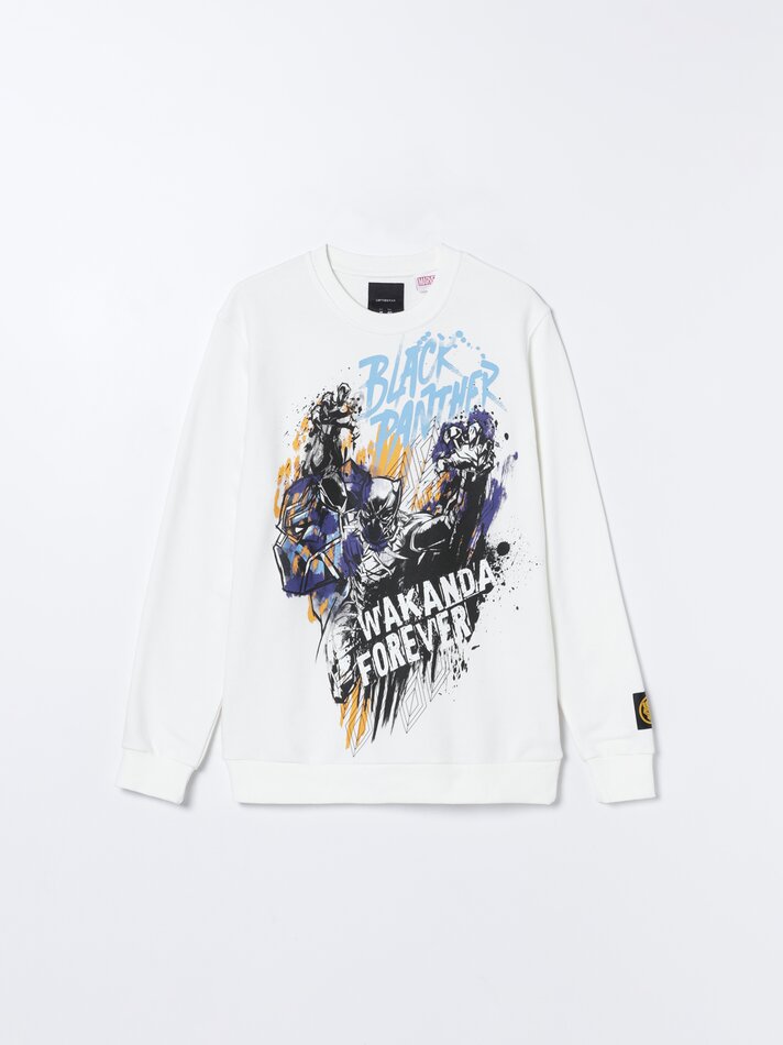 Moletom Pantera Negra Marvel - Off-White