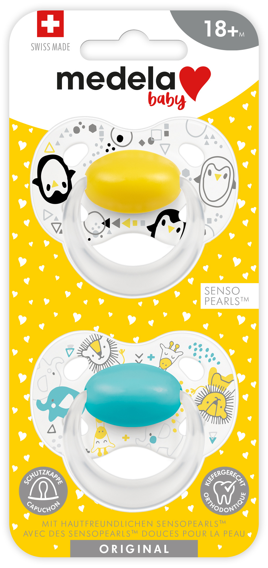 MEDELA Baby Nuggi Original 18  Gelb Blau 2 Stk