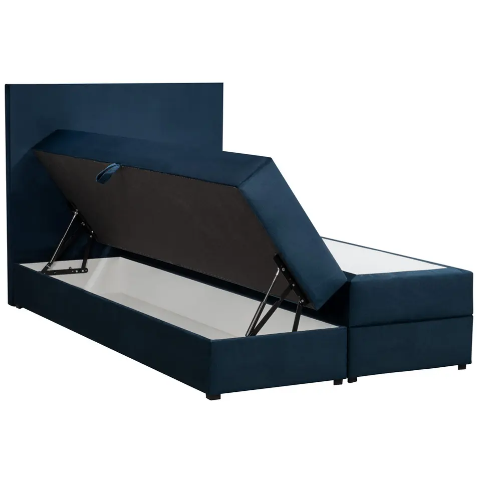 Boxspring met opbergruimte Liv egaal - blauw - 120x200 cm