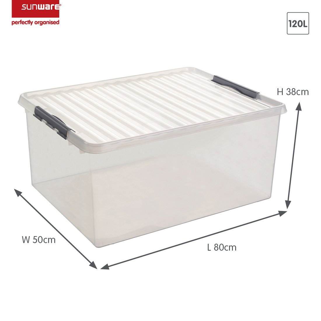 Sunware Q-line 120 liter opbergbox - Metal