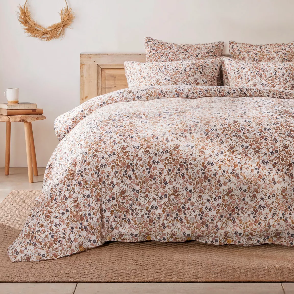 Housse de couette gaze de coton (240 x 220 cm) Constance Beige pampa