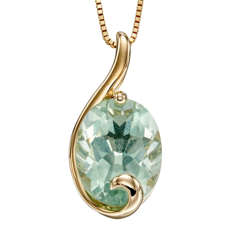 Collier fluorite sur or jaune 375/1000