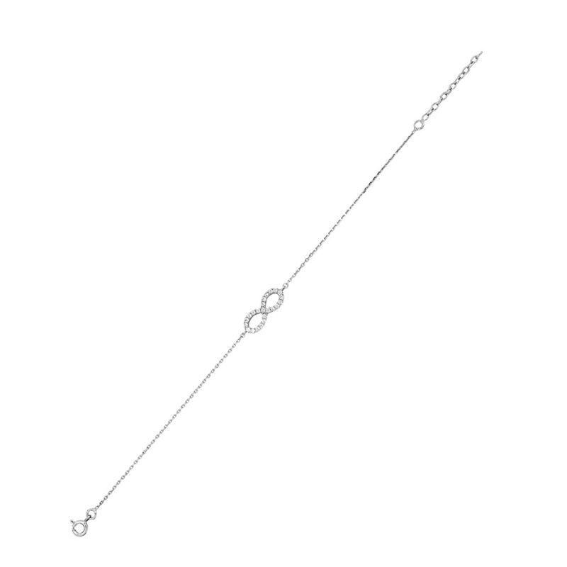 Bracelet Femme - Oxyde de zirconium - Argent 925 - Longueur : 18 cm