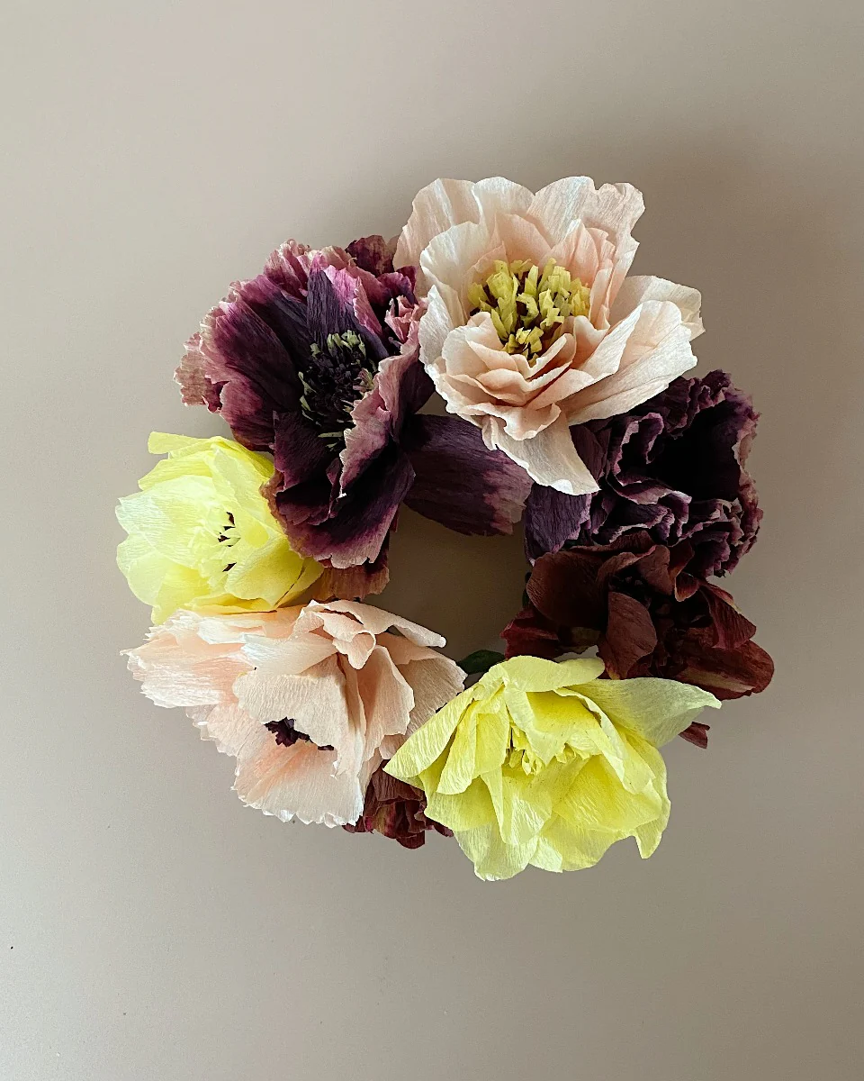 Studio About  Peony Papirblomst - Aubergine