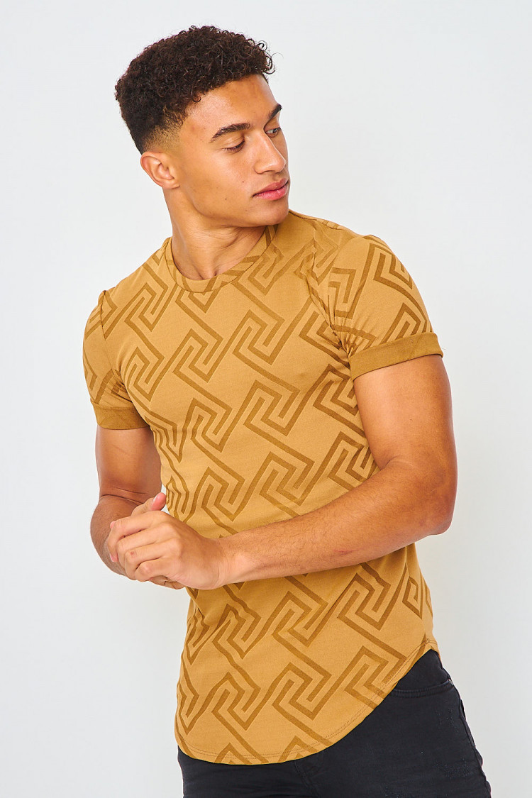 T-shirt camel motif grec