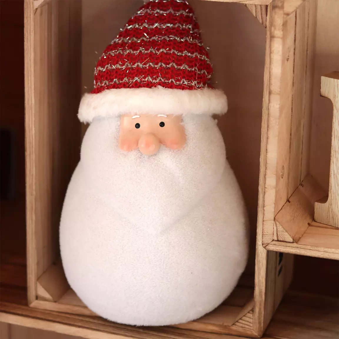 Père Noël lumineux à piles 4 LED (H31 cm) Ennry Blanc chaud