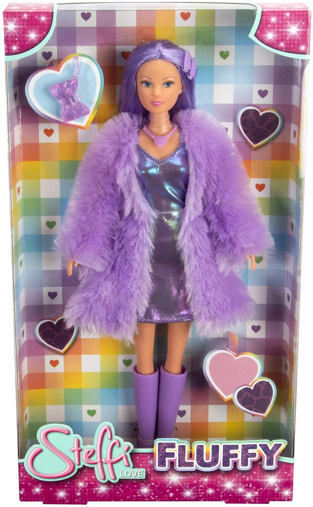 STEFFI LOVE -POUPEE  FOURRURE VIOLETTE 29 CM