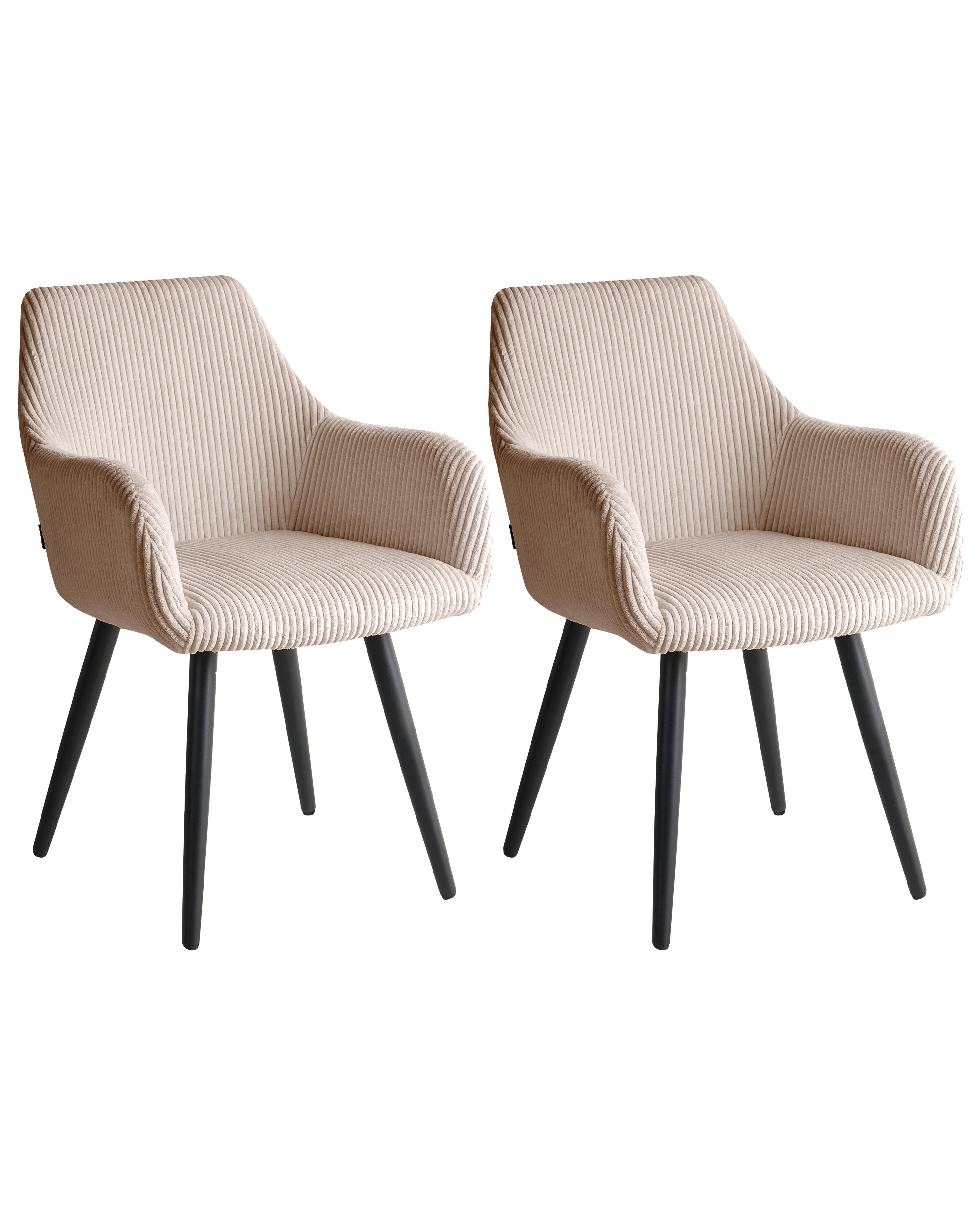 Set van 2 eetkamerstoelen MORI Corduroy Beige