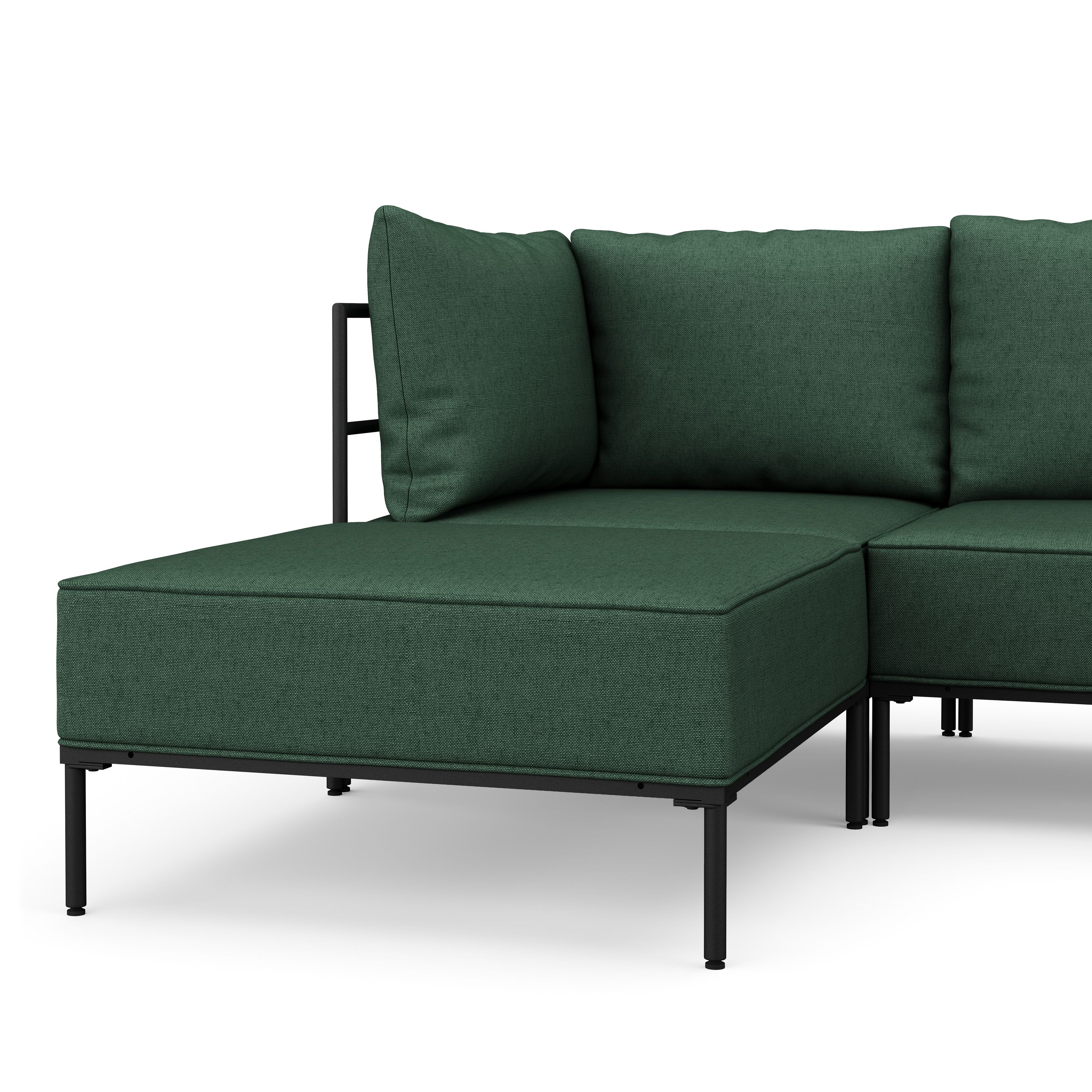 Ecksofa ETHAN 3-Sitzer dunkelgrün
