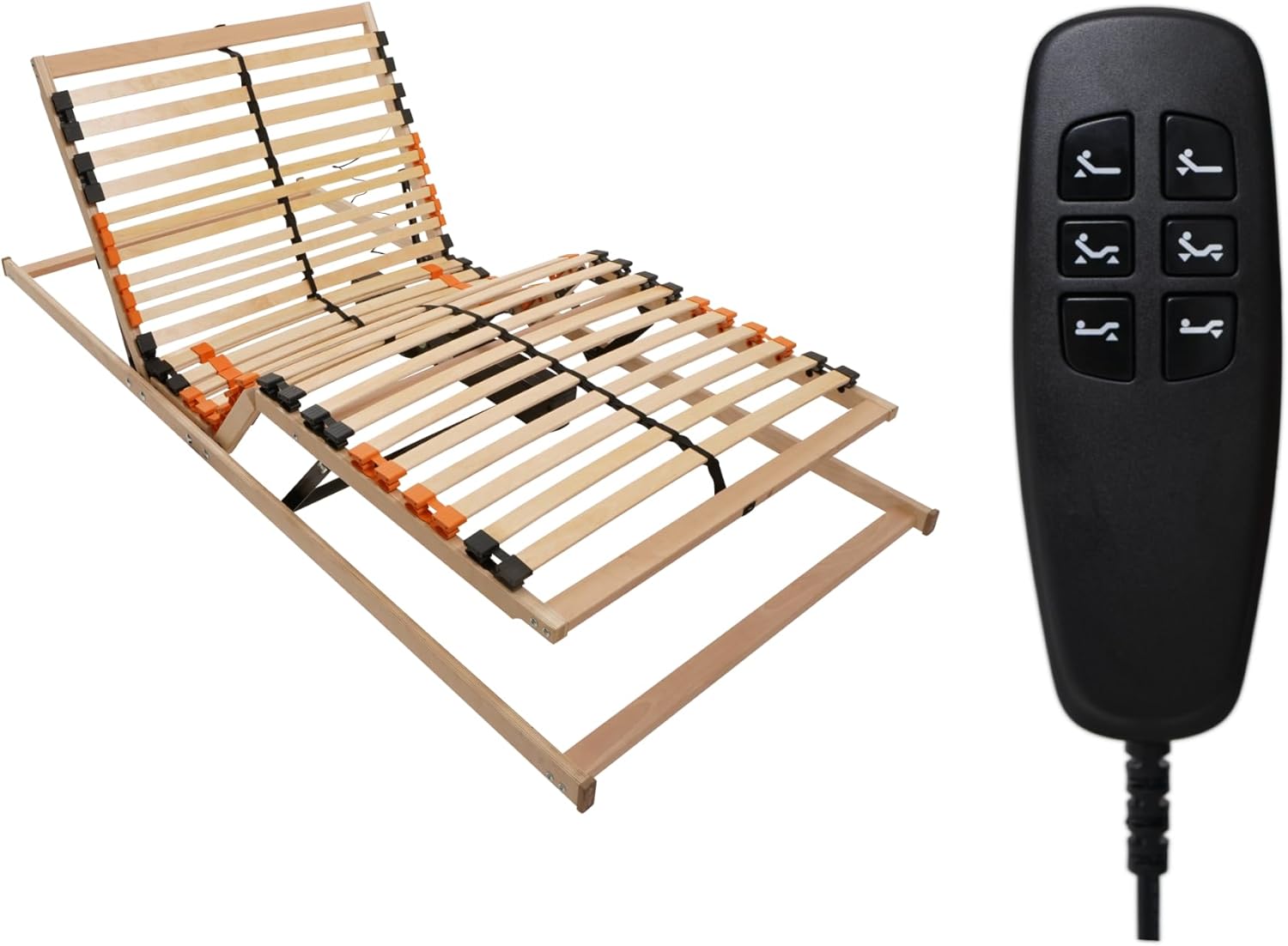 BMM Lattenrost 80x200 cm Fly 2-MOT – elektrisch verstellbar (2-motorig), 7 Zonen, für alle Matratzen, vormontiert, Höhe 7cm, Made in Germany