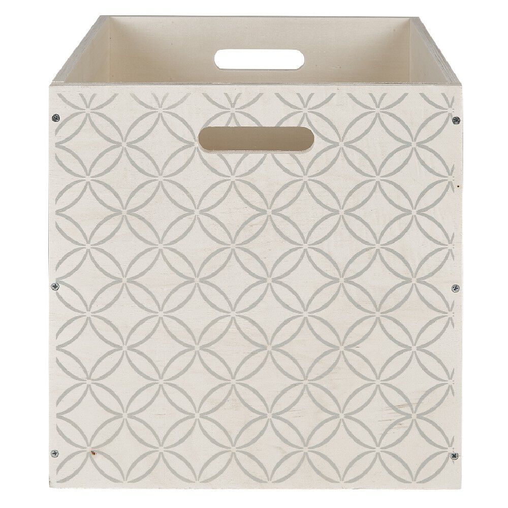 Casier Box Cube bois motif carreau ciment 30x30x30cm