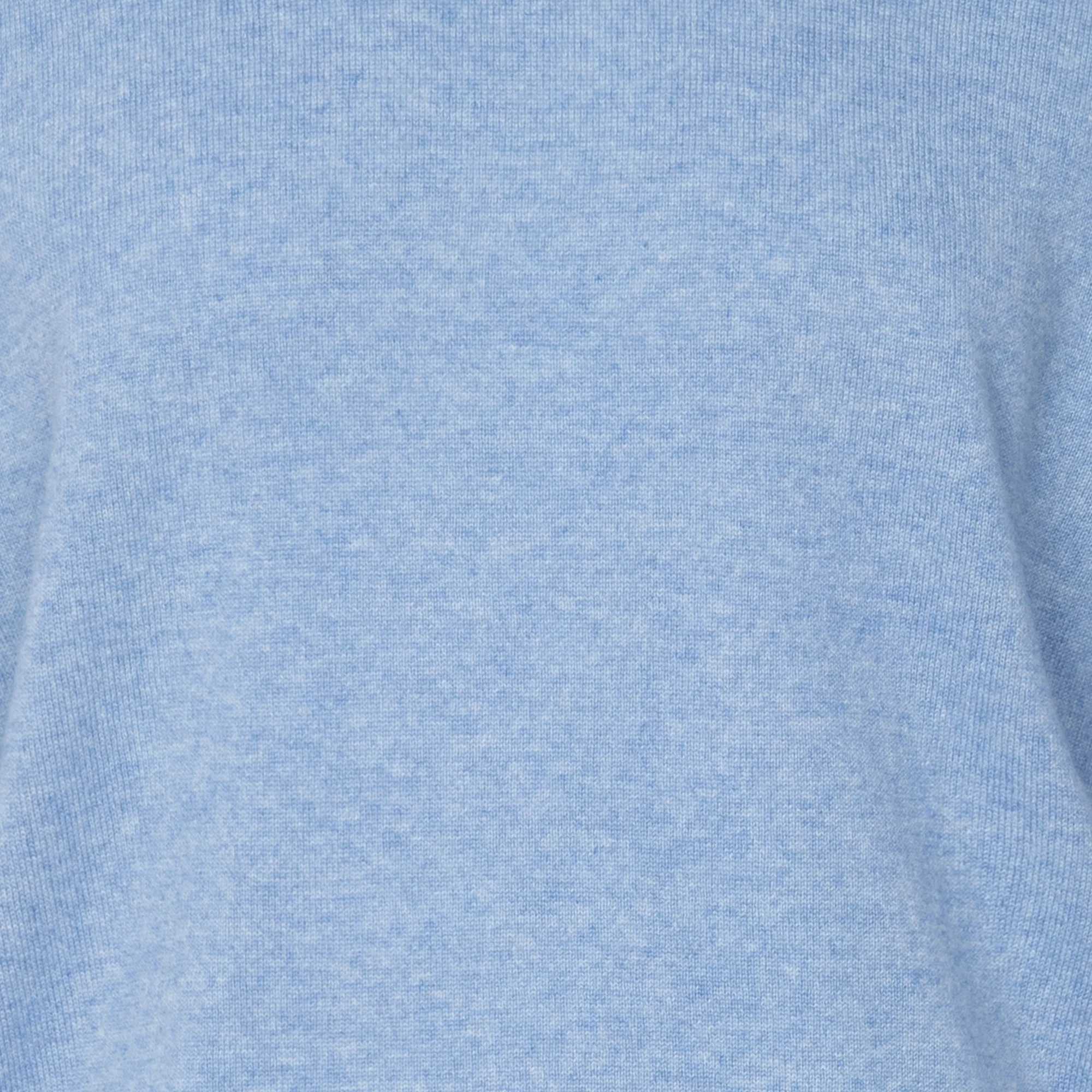 Pull col rond regular fit en cachemire | Bleu