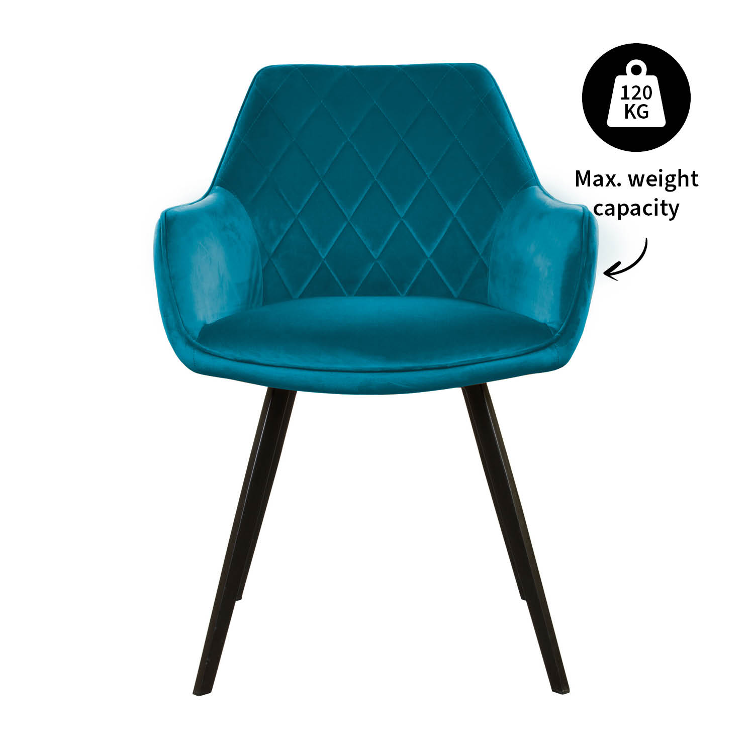 Kick eetkamerstoel  Karl Velvet - blauw