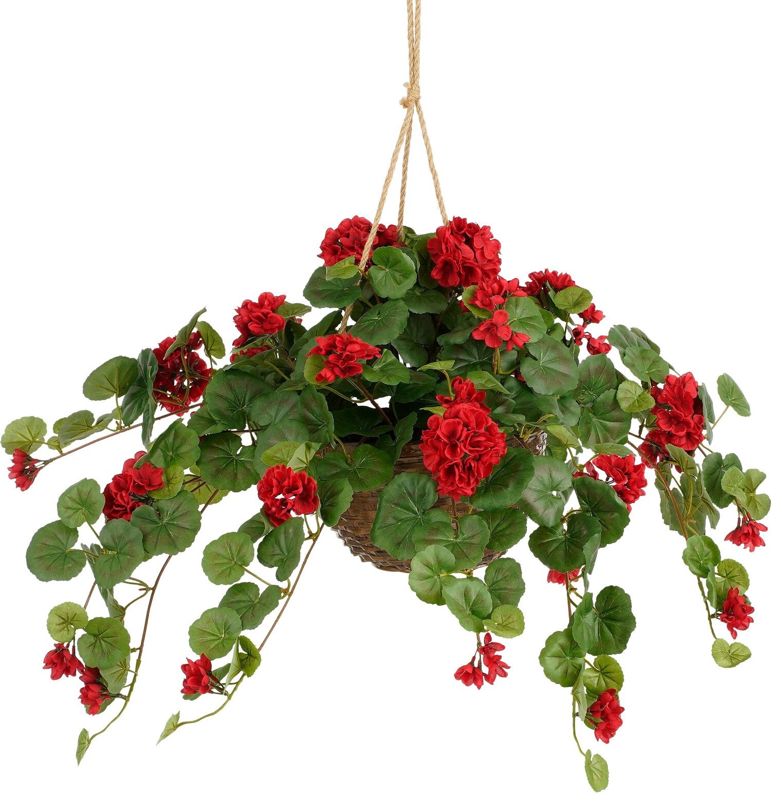 Mica Decorations kunstplant Geranium in mand rood H 33 D 70 cm
