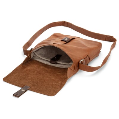 Herren-Leder Crossbag, Cognac