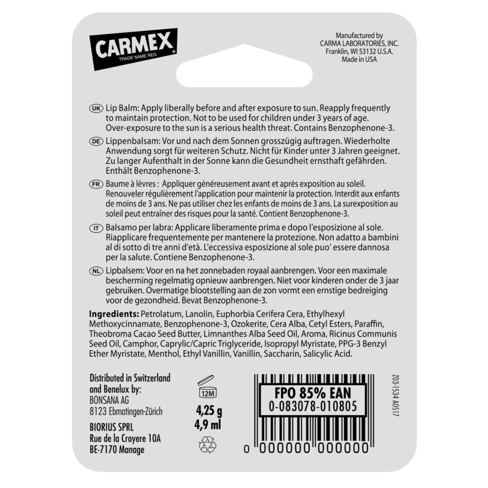 Carmex Lippenbalsem Vanilla Stick4,25 gr