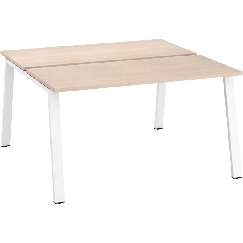 Pôle 2 bureaux piètement métal ECLA profondeur 126 cm