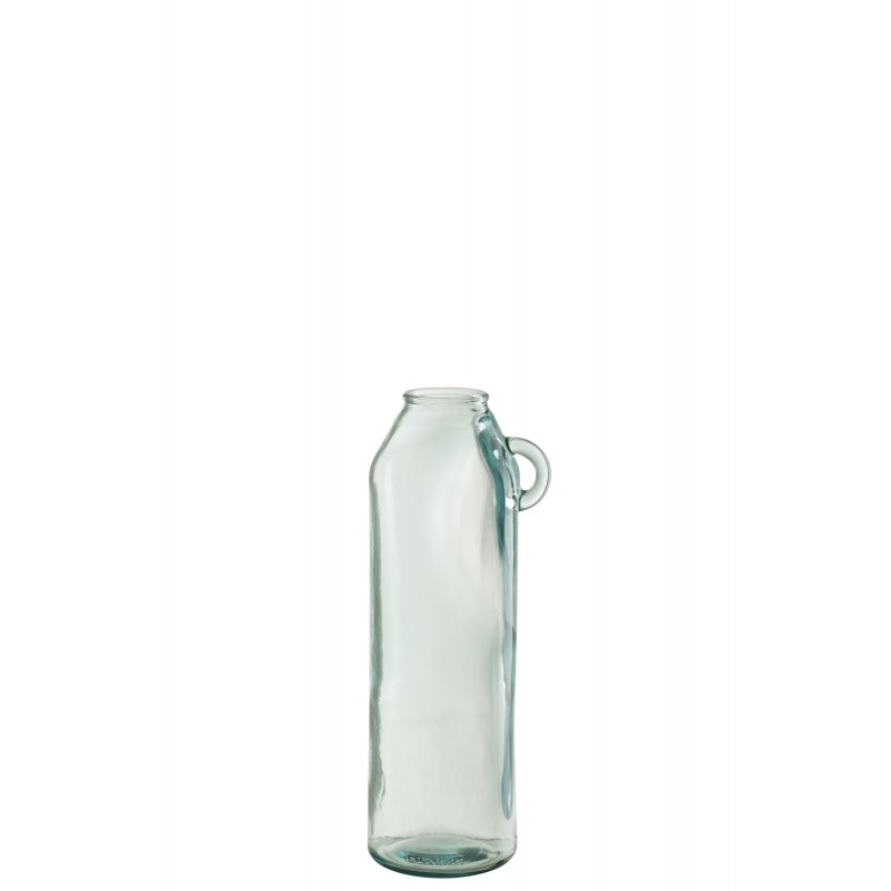 Vase avec anse en verre transparent 17x14x45 cm