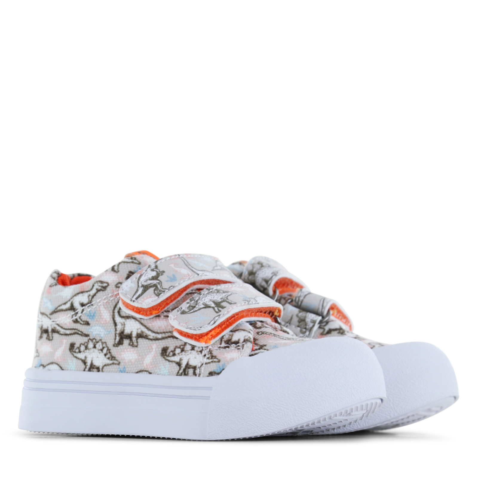 Go Banana‘s sneaker klittenband - Beige Dino Canvas | Jongens schoenen