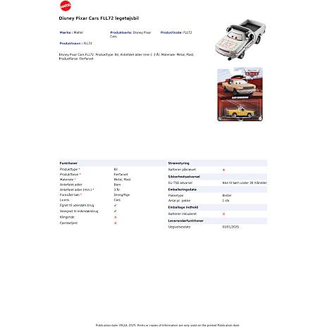 Disney Pixar Cars 3, 1 stk. legetøjsbil