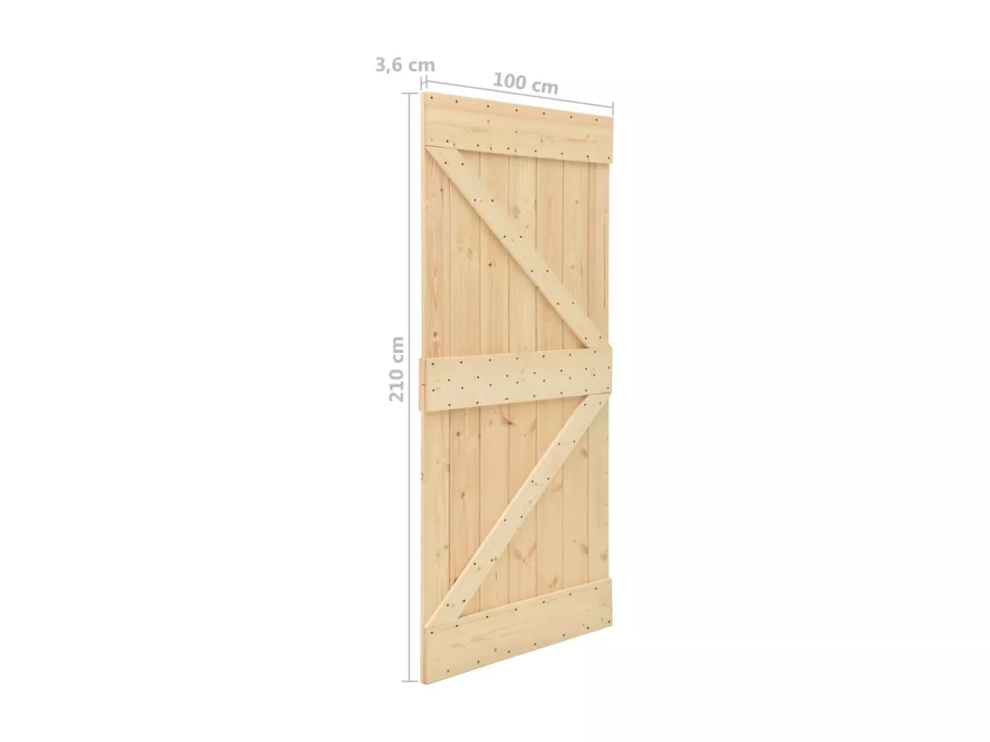 Porte 100x210 cm Bois de pin massif