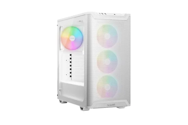 be quiet! Pure Base 501 LX - Midi-tårn - ATX - sidepanel med vindue (hærdet glas) - ingen strømforsyning (ATX / PS/2) - hvid - USB/Lyd