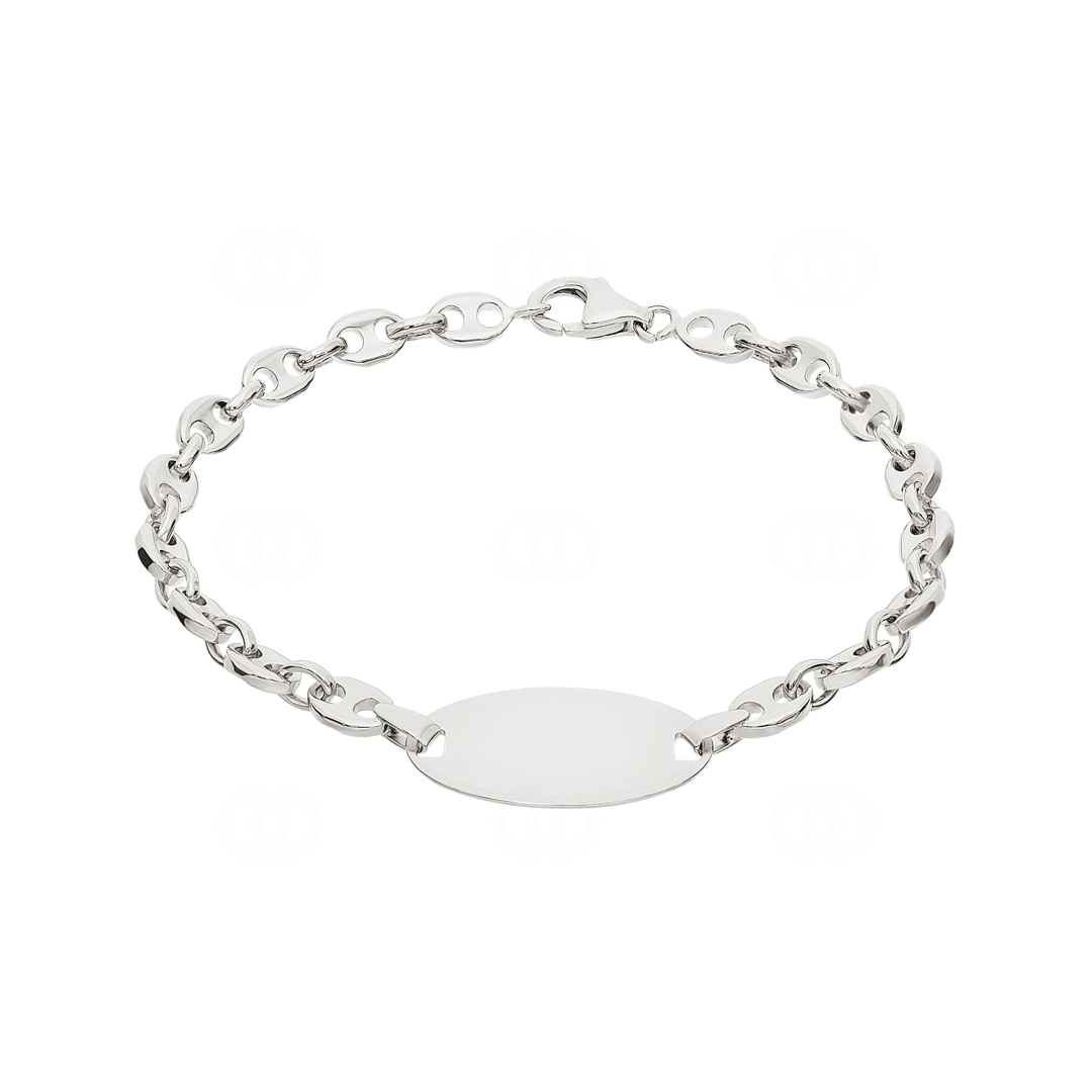 Gravurarmband Schiffsanker 925 Silber rhodiniert 5.3mm