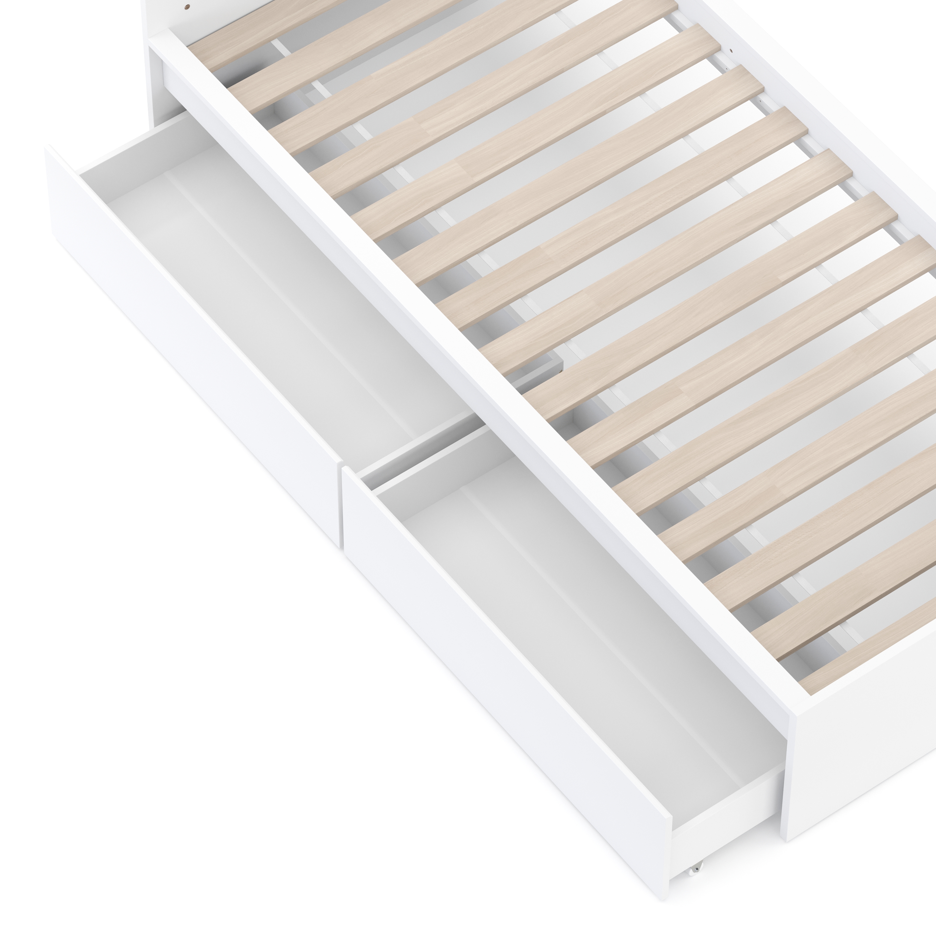Bett mit 2 Schubladen RIGI 90 x 200 cm weiss