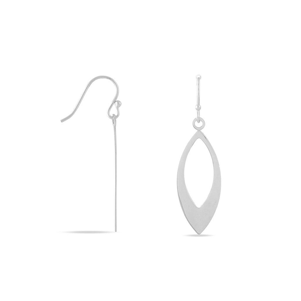 Boucles D'oreilles Pendantes Andrienne Argent Blanc