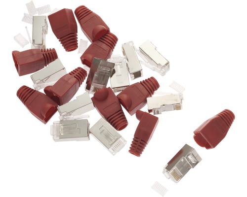 CAT 5e RJ45 (8p8c) zelfmontage connectoren, rood, 10 stuks, Bleil 35085