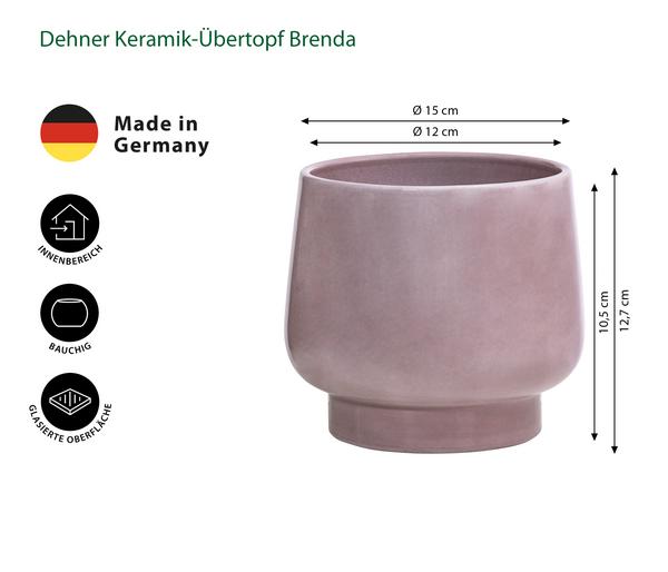 Dehner Keramik-Übertopf Brenda, bauchig, ca.