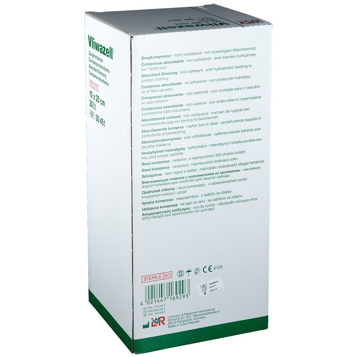 Vliwazell® hochsaugfähige Universalkompresse steril 10 cm x 20 cm