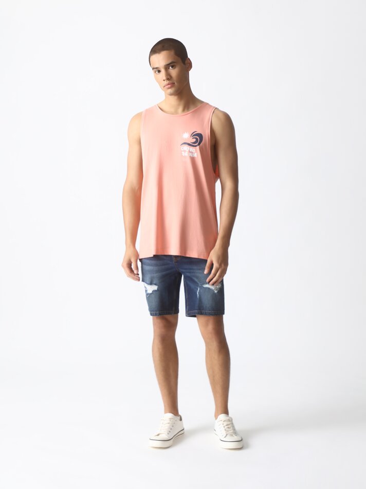 Regata estampada - Laranja Fluorescente