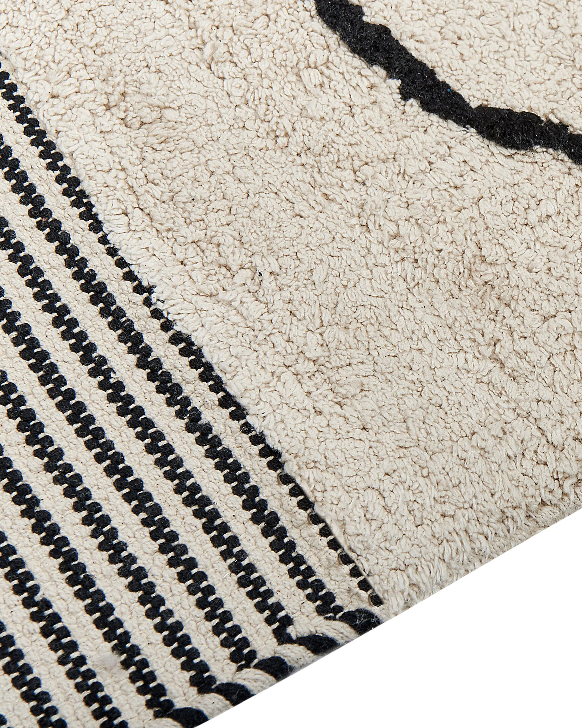 Vloerkleed DOKUZ Beige 160 x 230 cm Katoen
