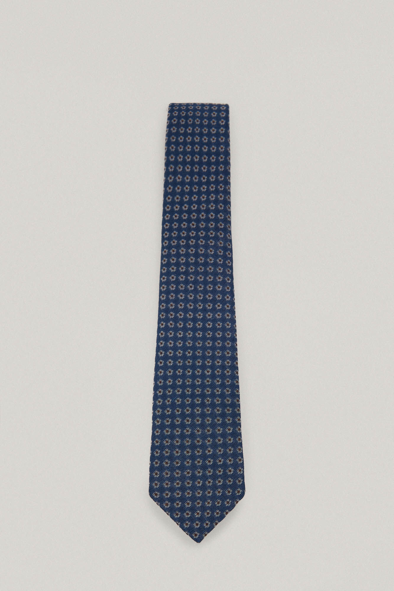 Gravata de linho estampada - Azul