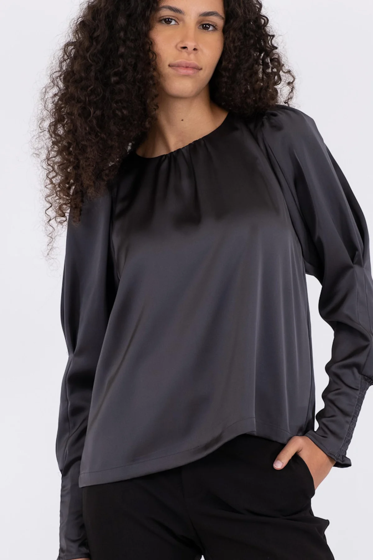 Neo Noir Camma Heavy Sateen Blouse